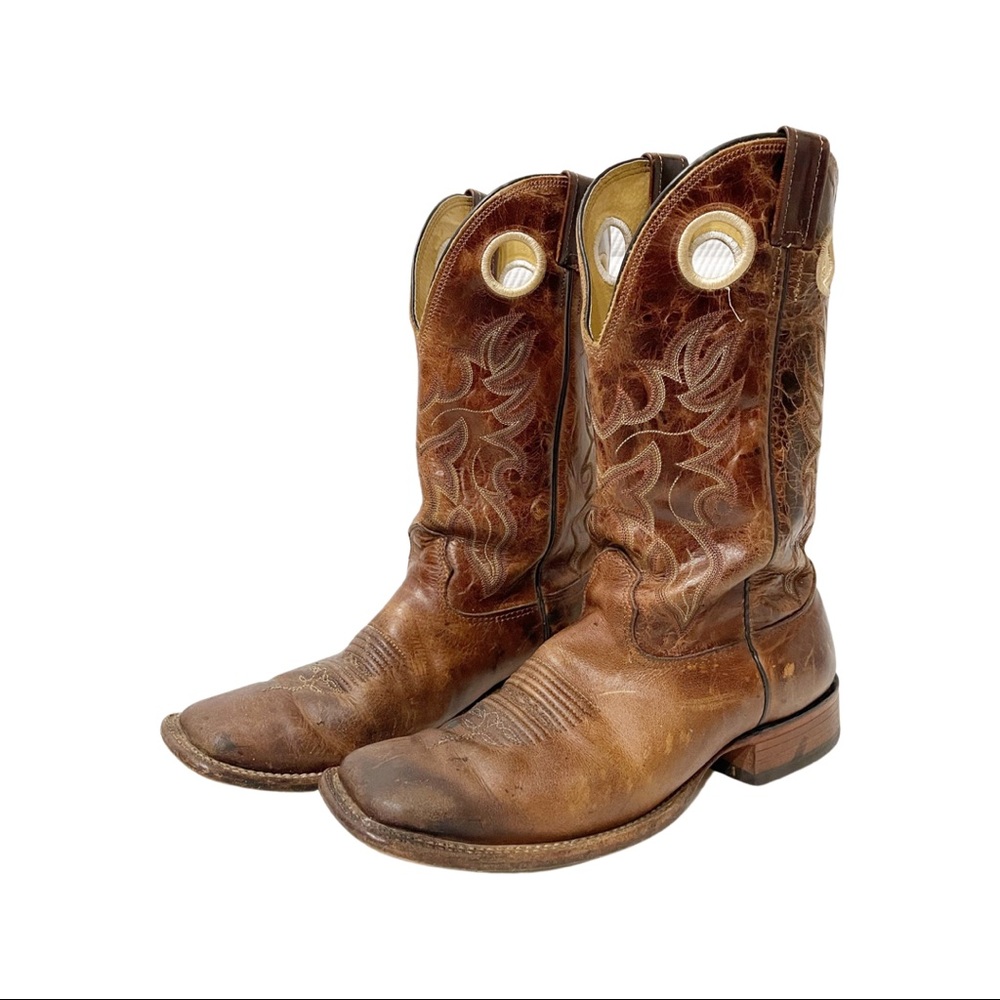 Cavender’s Men Double H square toe western Boots all leather size 9.5 D